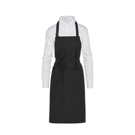 SG ACCESSORIES - BISTRO LISBON - Cotton Heavyweight Bib Apron with Pocket, Black, One Size bedrucken, Art.-Nr. 969591010
