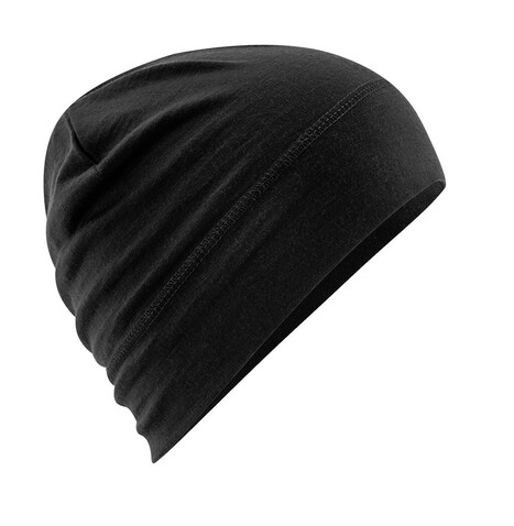 Beechfield Merino Beanie, Black, One Size bedrucken, Art.-Nr. 969691010