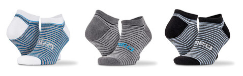 Result 3-Pack Mixed Stripe Sneaker Socks, Color Mix 2, S/M bedrucken, Art.-Nr. 972338011