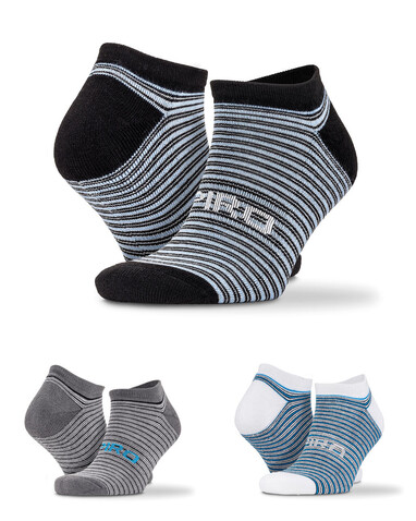 Result 3-Pack Mixed Stripe Sneaker Socks, Color Mix 2, S/M bedrucken, Art.-Nr. 972338011
