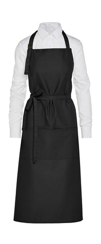 SG ACCESSORIES - BISTRO AMSTERDAM - Recycled Bib Apron with Pocket, Black, One Size bedrucken, Art.-Nr. 972591010