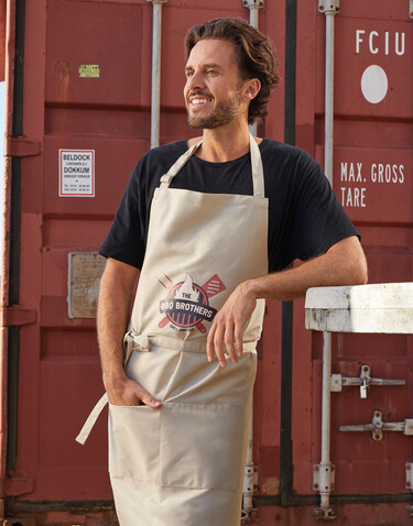 SG ACCESSORIES - BISTRO AMSTERDAM - Recycled Bib Apron with Pocket, Black, One Size bedrucken, Art.-Nr. 972591010