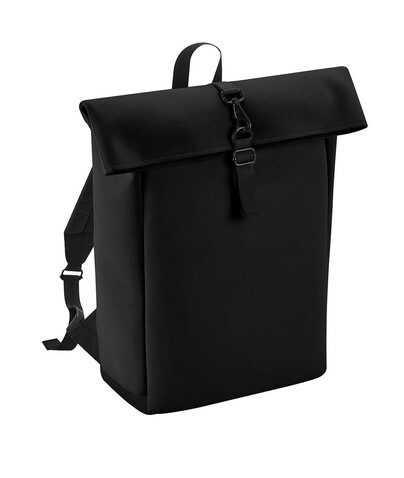 Bag Base Matte PU Rolltop Backpack, Black, One Size bedrucken, Art.-Nr. 977291010