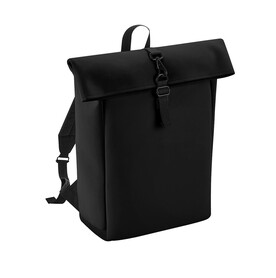 Bag Base Matte PU Rolltop Backpack, Black, One Size bedrucken, Art.-Nr. 977291010