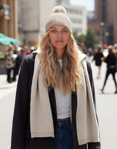 Beechfield Knitted Scarf and Beanie Gift Set, Light Grey Fleck, One Size bedrucken, Art.-Nr. 986691190 Beechfield Knitted Scarf and Beanie Gift Set, Light Grey Fleck, One Size bedrucken, Art.-Nr. 986691190