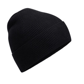 Beechfield Organic Cotton Fine Knit Beanie, Black, One Size bedrucken, Art.-Nr. 993691010