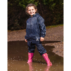 Result Junior Waterproof Jacket/Trouser Set, Navy, XS (3-4/104) bedrucken, Art.-Nr. 998332003