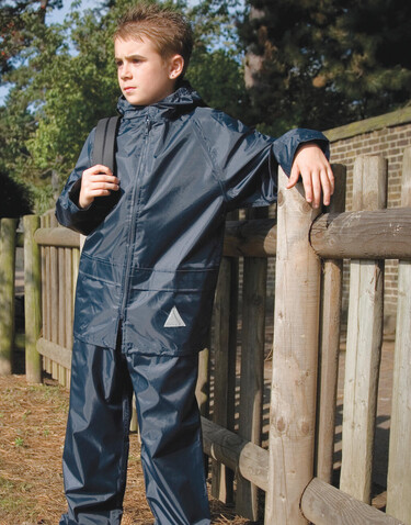 Result Junior Waterproof Jacket/Trouser Set, Red, XS (3-4/104) bedrucken, Art.-Nr. 998334003