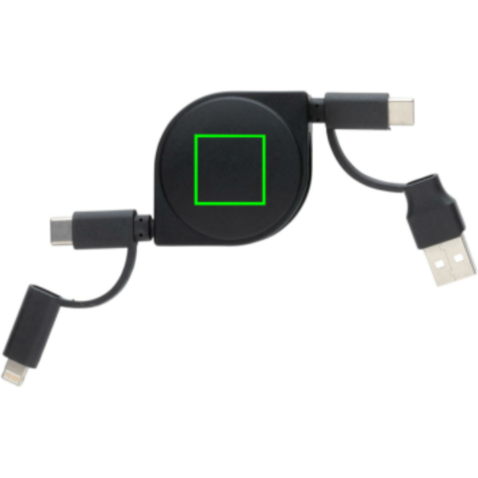 6-in-1 Kabel aus TPE und RCS Standard recyceltem Kunststoff schwarz bedrucken, Art.-Nr. P302.661