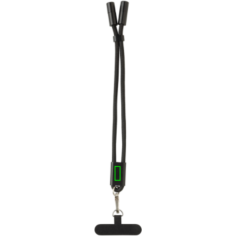 LoopAmp 60W Handgelenksband für Smartphones aus RCS rPET schwarz bedrucken, Art.-Nr. P302.5701