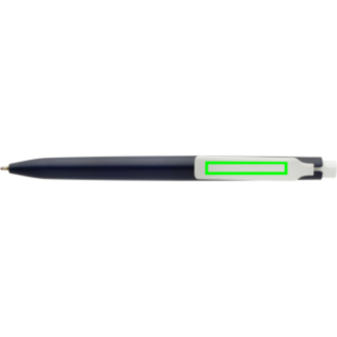 Vibe GRS-zertifizierter rABS-Stift mit Ultra-Glide-Tinte navy blau, weiß bedrucken, Art.-Nr. P611.3825 Vibe GRS-zertifizierter rABS-Stift mit Ultra-Glide-Tinte navy blau, weiß bedrucken, Art.-Nr. P611.3825