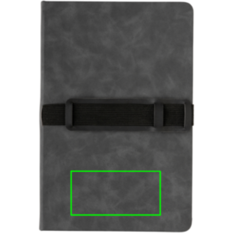 Deluxe Hardcover PU Notizbuch mit Handy- und Stiftehalter grau bedrucken, Art.-Nr. P774.232 Deluxe Hardcover PU Notizbuch mit Handy- und Stiftehalter grau bedrucken, Art.-Nr. P774.232