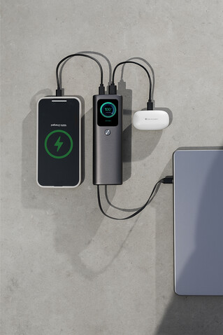 Urban Vitamin Stanford 165W 20.000mAh Powerbank grau bedrucken, Art.-Nr. P322.7802