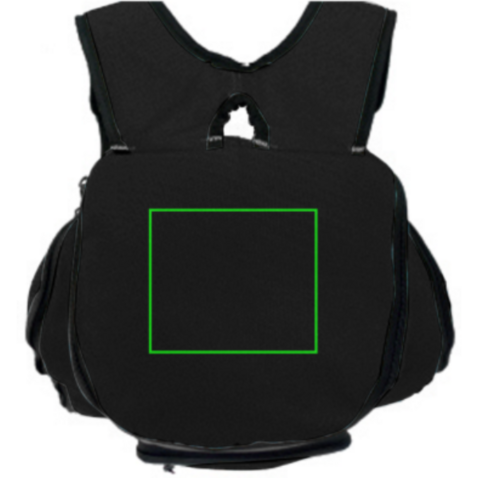 Kühlrucksack schwarz, silber bedrucken, Art.-Nr. P733.181