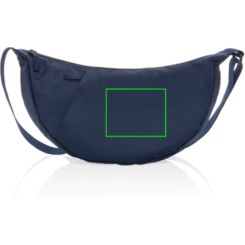 Crescent XL AWARE™ RPET Half-Moon Sling Tasche navy blau bedrucken, Art.-Nr. P763.5125
