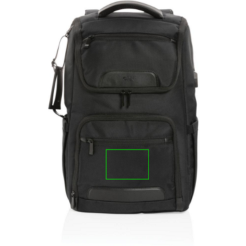 Swiss Peak AWARE™ RPET Voyager 15.6&quot; Laptop Rucksack schwarz bedrucken, Art.-Nr. P762.881