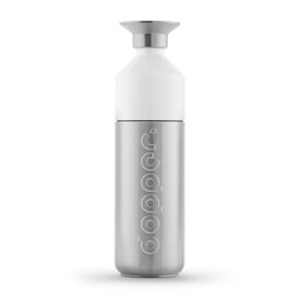 Dopper Steel (800 ml) + Flip Straw – silber/weiß bedrucken, Art.-Nr. 325999266_1396790