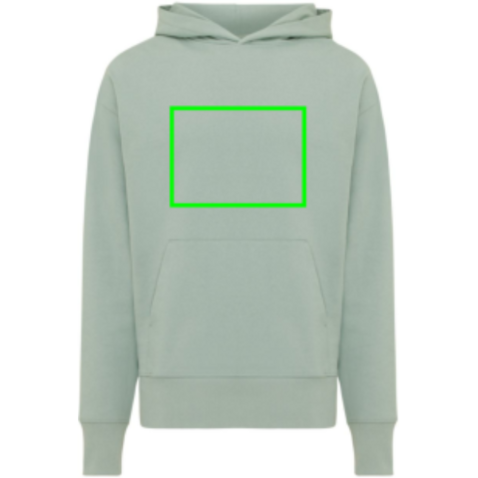 IQONIQ Yoho Relax-Hoodie aus recycelter Baumwolle Iceberg green bedrucken, Art.-Nr. T9402.023.XXL