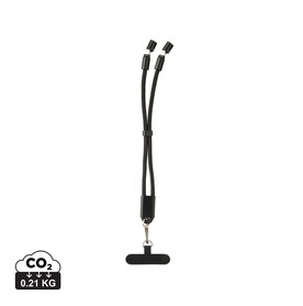 LoopAmp 60W Handgelenksband für Smartphones aus RCS rPET schwarz bedrucken, Art.-Nr. P302.5701