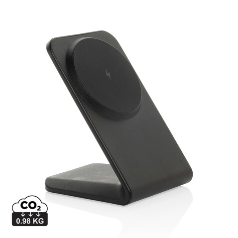 VoltPerch 15W magnetischer Wireless Charger aus RCS rec. ABS schwarz bedrucken, Art.-Nr. P309.0901 VoltPerch 15W magnetischer Wireless Charger aus RCS rec. ABS schwarz bedrucken, Art.-Nr. P309.0901