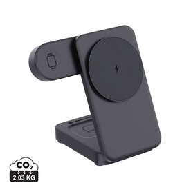 Urban Vitamin Arcadia 15W 3in1 Magnet-Charger aus RCS rABS schwarz bedrucken, Art.-Nr. P309.5101