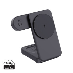 Urban Vitamin Arcadia 15W 3in1 Magnet-Charger aus RCS rABS schwarz bedrucken, Art.-Nr. P309.5101