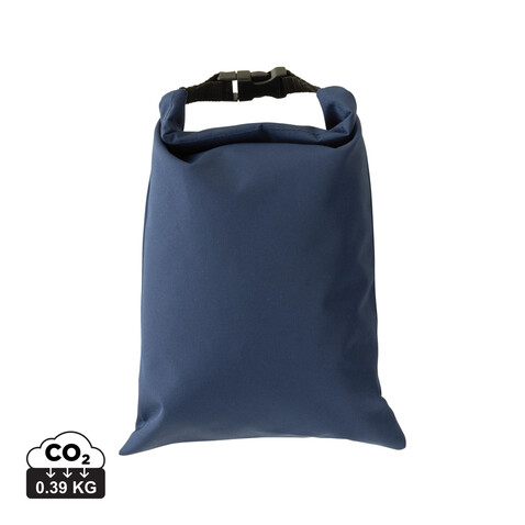 Snackstrap faltbarer Lunchbag aus AWARE™ rPET 30 x 20cm navy blau bedrucken, Art.-Nr. P422.5525