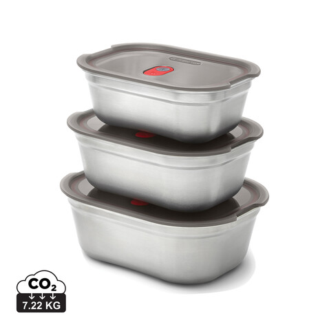 Black+Blum 3-tlg. Mealprep Box Set - klein, medium, groß grau bedrucken, Art.-Nr. P439.2102 Black+Blum 3-tlg. Mealprep Box Set - klein, medium, groß grau bedrucken, Art.-Nr. P439.2102