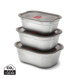 Black+Blum 3-tlg. Mealprep Box Set - klein, medium, groß grau bedrucken, Art.-Nr. P439.2102