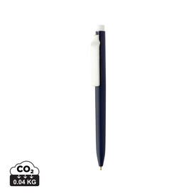 Vibe GRS-zertifizierter rABS-Stift mit Ultra-Glide-Tinte navy blau, weiß bedrucken, Art.-Nr. P611.3825