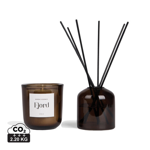 VINGA Nordic Essence Ambiente-Set blau, dunkelbraun bedrucken, Art.-Nr. V2620605 VINGA Nordic Essence Ambiente-Set blau, dunkelbraun bedrucken, Art.-Nr. V2620605