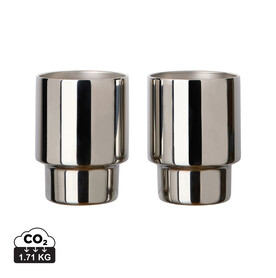 VINGA Nagano RCS recycelte Edelstahlbecher, 2er-Set reflektierend bedrucken, Art.-Nr. V4320502