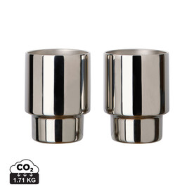 VINGA Nagano RCS recycelte Edelstahlbecher, 2er-Set reflektierend bedrucken, Art.-Nr. V4320502