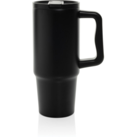 Embrace Leakproof aus RCS recyceltem Edelstahl 900ml schwarz bedrucken, Art.-Nr. P437.3401