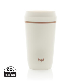 Topl-Becher aus rec. Kunststoff mit 360-Grad-Deckel 354ml weiß bedrucken, Art.-Nr. RBTGP12SA