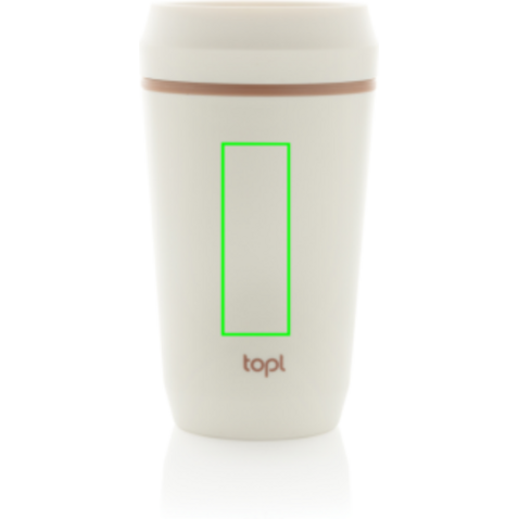 Topl-Becher aus rec. Kunststoff mit 360-Grad-Deckel 354ml weiß bedrucken, Art.-Nr. RBTGP12SA