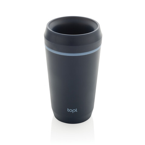 Topl-Becher aus rec. Kunststoff mit 360-Grad-Deckel 354ml navy blau bedrucken, Art.-Nr. RBTGP12NA