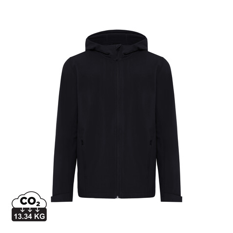 IQONIQ Makalu Herren Softshelljacke aus recyceltem Polyester schwarz bedrucken, Art.-Nr. T1700.001.M