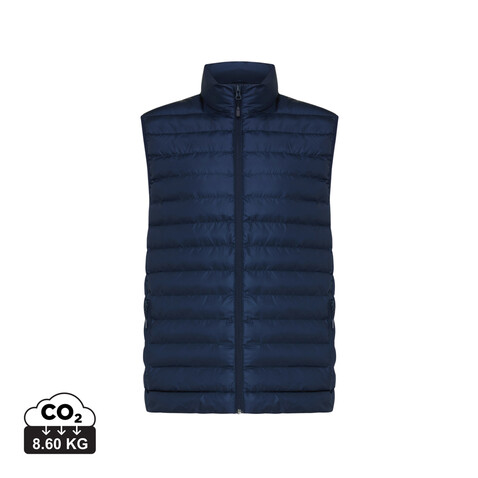 IQONIQ Meru Herren Bodywarmer aus recyceltem Polyester navy blau bedrucken, Art.-Nr. T1702.002.XXL