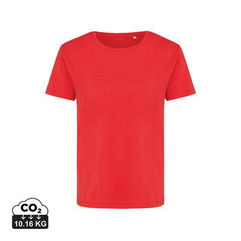 IQONIQ Yala Damen T-Shirt aus recycelter Baumwolle luscious red bedrucken, Art.-Nr. T4100.008.M