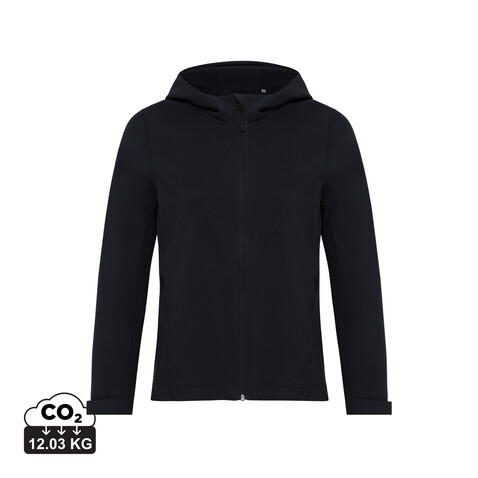 IQONIQ Makalu Damen Softshelljacke aus recyceltem Polyester schwarz bedrucken, Art.-Nr. T4700.001.S