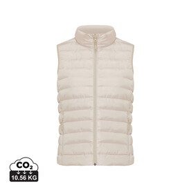 IQONIQ Meru Damen Bodywarmer aus recyceltem Polyester beige bedrucken, Art.-Nr. T4702.030.XXXL
