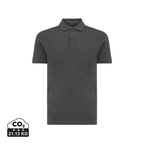 IQONIQ Yosemite Piqué-Poloshirt aus recycelter Baumwolle heather anthracite bedrucken, Art.-Nr. T9200.014.S