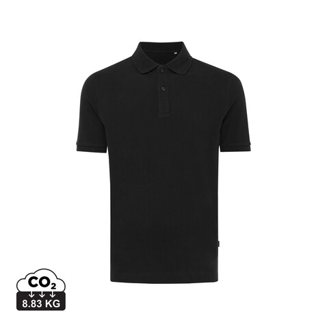 IQONIQ Yosemite Piqué-Poloshirt aus recycelter Baumwolle schwarz bedrucken, Art.-Nr. T9200.001.XS