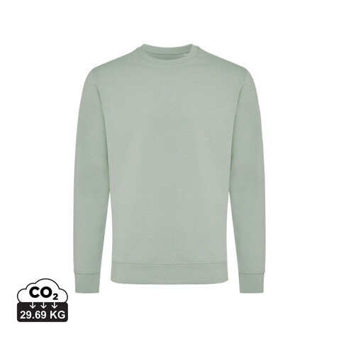 IQONIQ Zion Rundhals-Sweater aus recycelter Baumwolle Iceberg green bedrucken, Art.-Nr. T9300.023.S