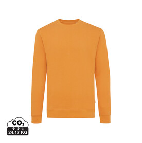 IQONIQ Zion Rundhals-Sweater aus recycelter Baumwolle sundial orange bedrucken, Art.-Nr. T9300.012.XXXL