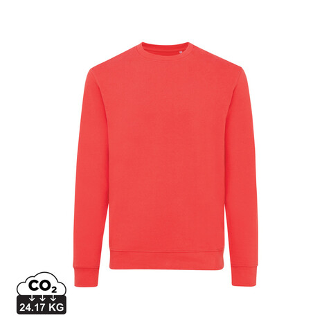 IQONIQ Zion Rundhals-Sweater aus recycelter Baumwolle luscious red bedrucken, Art.-Nr. T9300.008.L