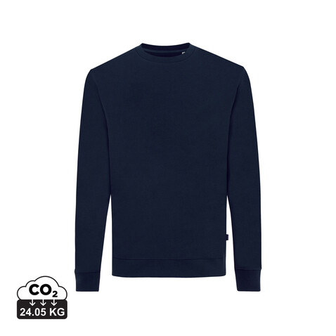 IQONIQ Zion Rundhals-Sweater aus recycelter Baumwolle navy blau bedrucken, Art.-Nr. T9300.002.S IQONIQ Zion Rundhals-Sweater aus recycelter Baumwolle navy blau bedrucken, Art.-Nr. T9300.002.S