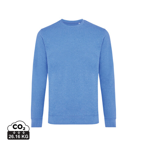 IQONIQ Denali ungefärbt. Rundhals-Sweater aus recycelter BW heather blue bedrucken, Art.-Nr. T9301.024.XXL