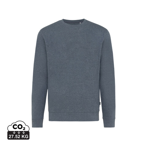 IQONIQ Denali ungefärbt. Rundhals-Sweater aus recycelter BW heather navy bedrucken, Art.-Nr. T9301.016.XXL